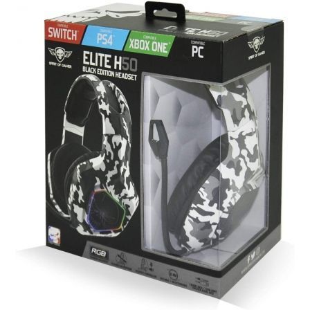 Spirit of Gamer Elite-H50 Auriculares Gaming Camuflaje Ártico